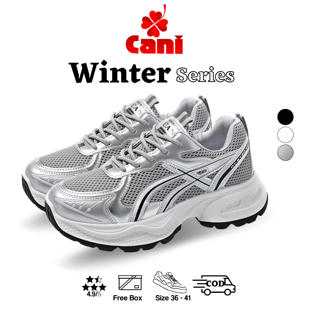 Cani "Free Box" (Size 36 - 41) Winter Sepatu Wanita Sneakers Fashion Kasual Korean Trendy Look 9256