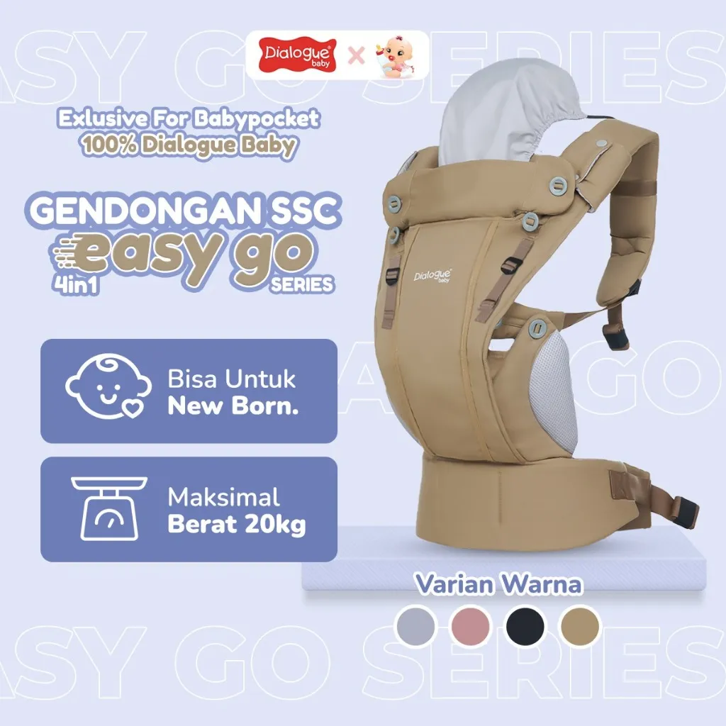 Dialogue Baby Gendongan Bayi Newborn SSC M-Shape 4in1 Easy Go Series