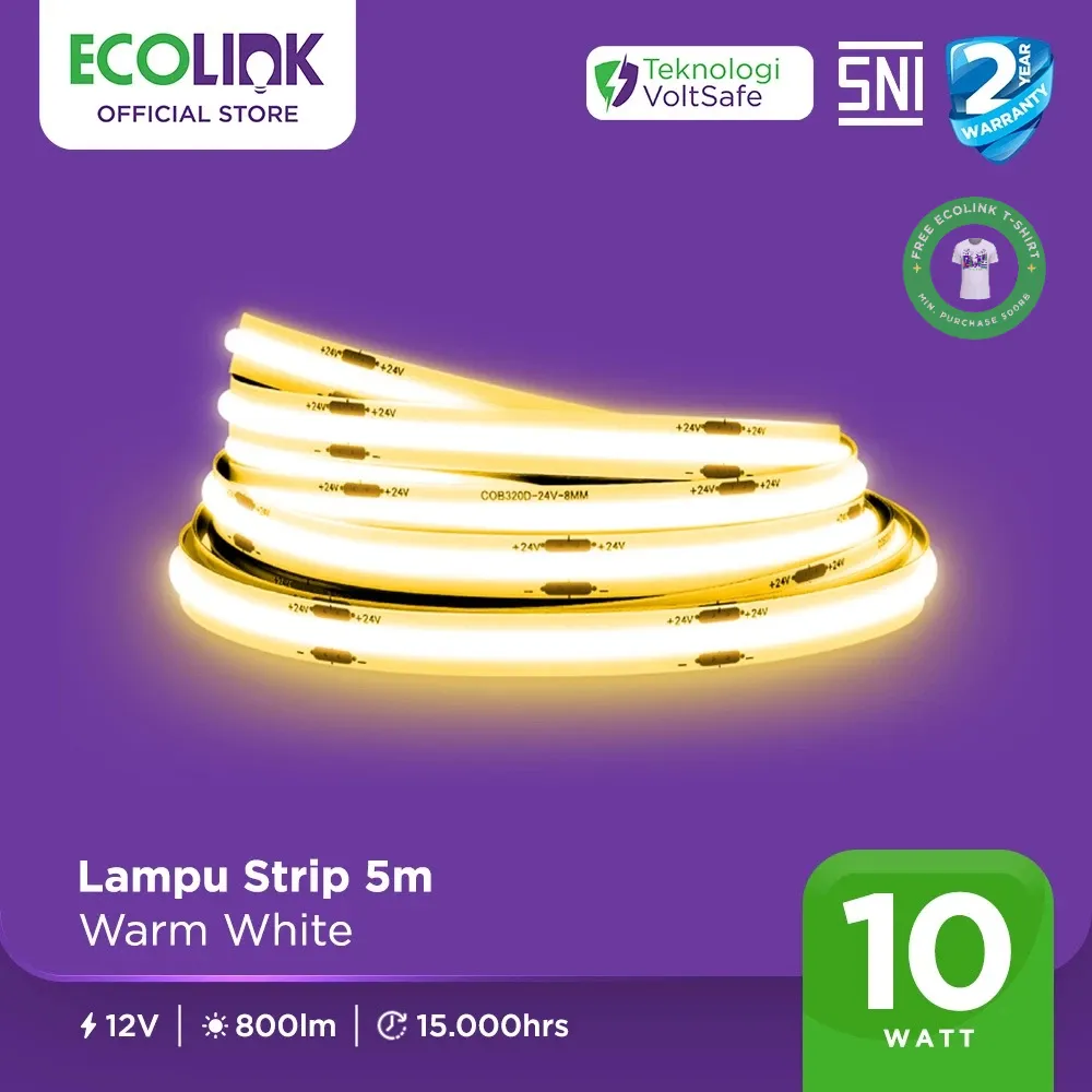 Ecolink Lampu LED Strip 5 Meter Warm White 10W