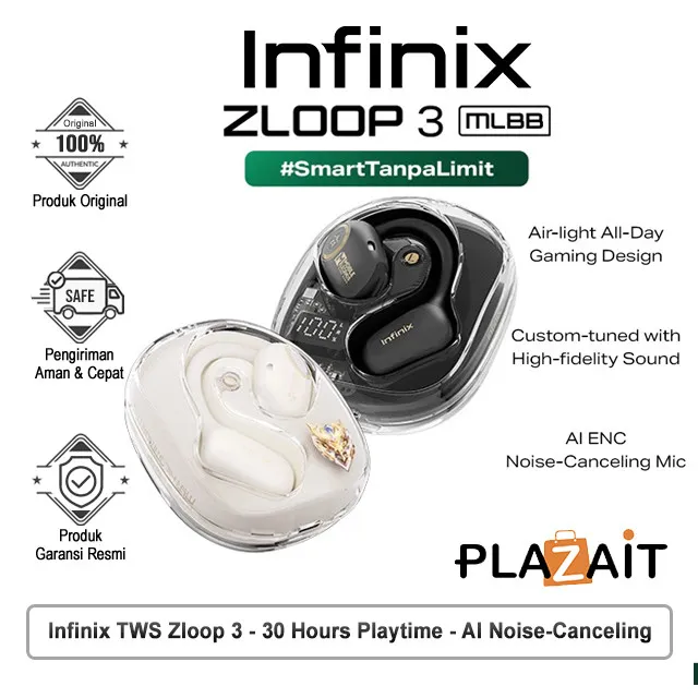 Infinix TWS XE02 Zloop 3 – 30 Hours Playtime – Premium Sound Quality – AI Noise-Canceling Mic