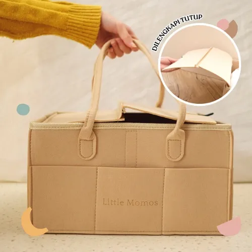 Little Momos Caddy Bag Ada Tutup Diaper Organizer / Tas Popok Peralatan Bayi seperti Kinderkeen