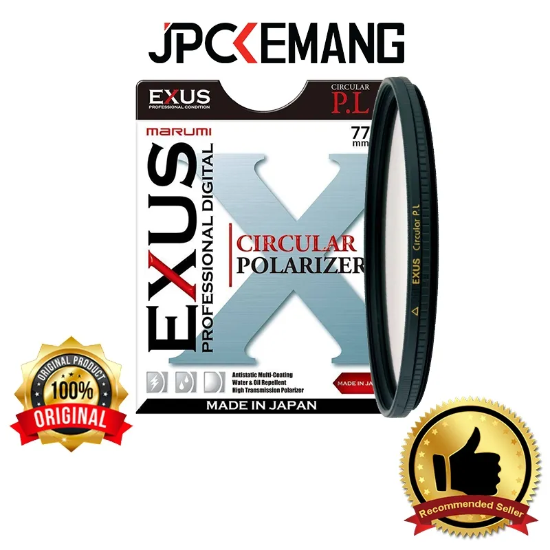 Marumi EXUS CPL 49mm 67mm 72mm 77mm 82mm Filter Lensa Circular PL 49 mm 67 mm 72 mm 77 mm 82 mm Polarizer Original