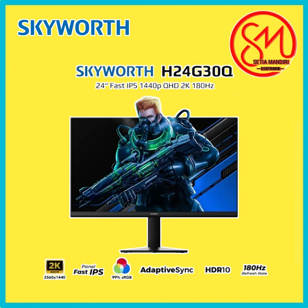 SKYWORTH Monitor 24 Inch 2K 180Hz/200hz Fast IPS QHD DP HDMI H24G30Q & H24G30F