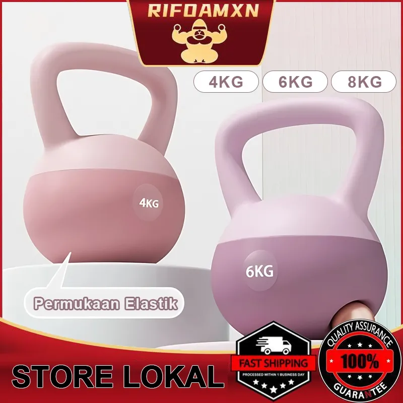 COD RIFOAMXN 4/6/8kg Kebugaran Kettlebell Multifungsi Latihan Otot Peralatan Kebugaran Rumah Latihan Lengan Bahu Pinggang
