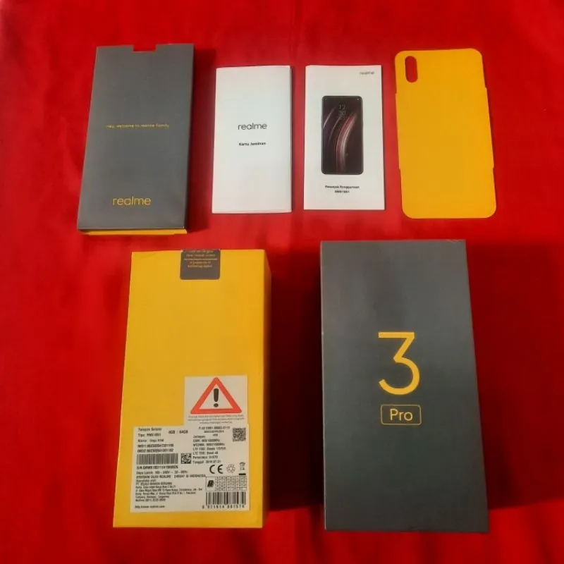 dus box realme 3 pro original 100% copotan lengkap manual book