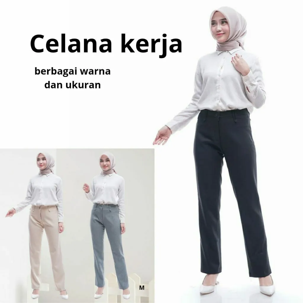 Celana Panjang Wanita - Celana Kerja Kantoran Formal - Celana Anti Kusut