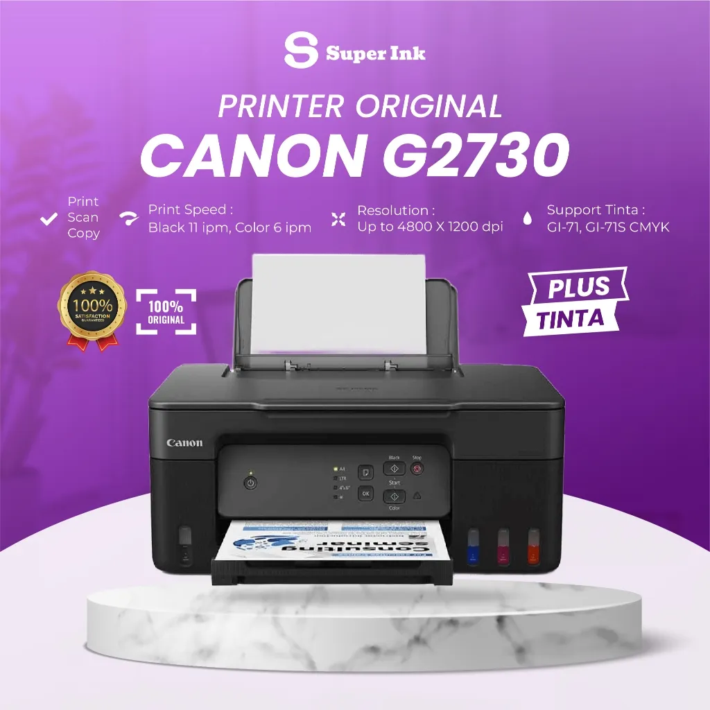 Printer CANON Pixma G2010 pengganti G2730 Print Scan Copy All-in-One G 2730 A4 Bergaransi Tinta Original iP2730