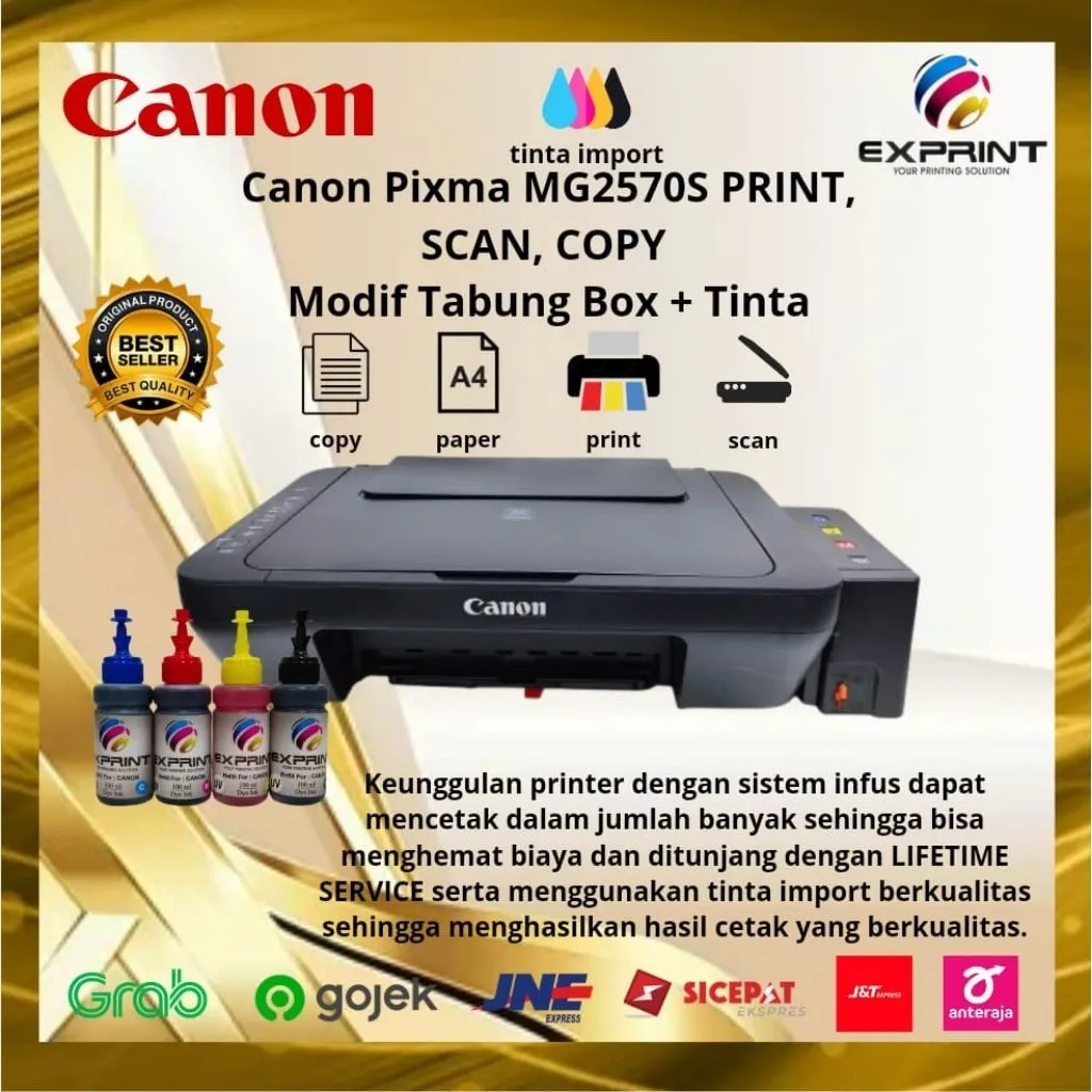 Printer Canon Pixma MG2570s All In One+infus Tabung Box