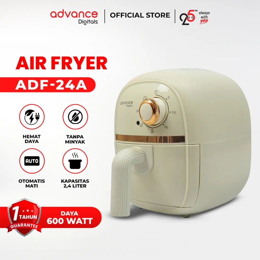 Advance Electric Air Fryer ADF-24A Mesin Penggoreng Tanpa Minyak Garansi Resmi Advance 1 Tahun