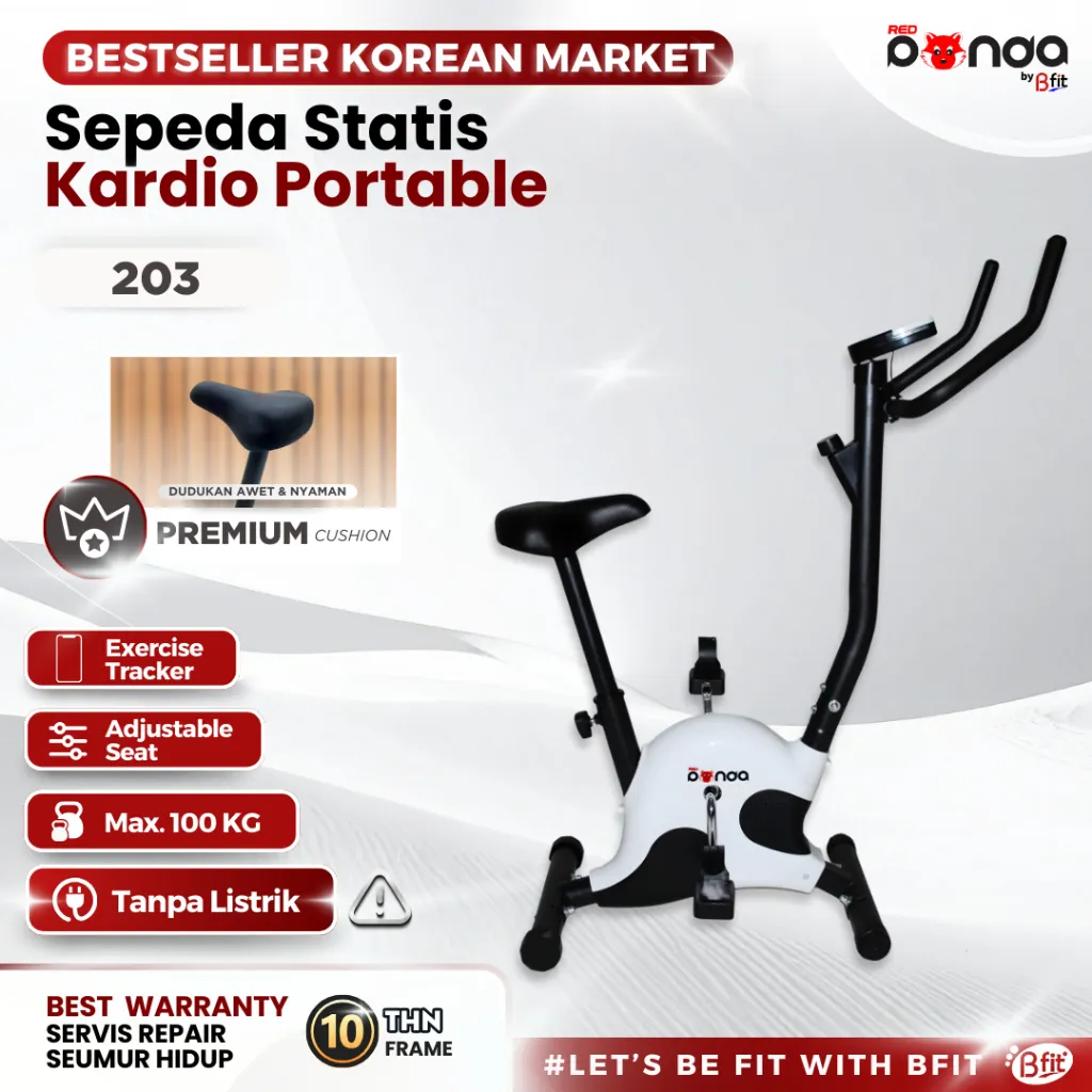 REDPANDA Sepeda Statis 203B Exercise Bike Sepeda Olahraga Cardio Murah Portable Alat Fitness Gym