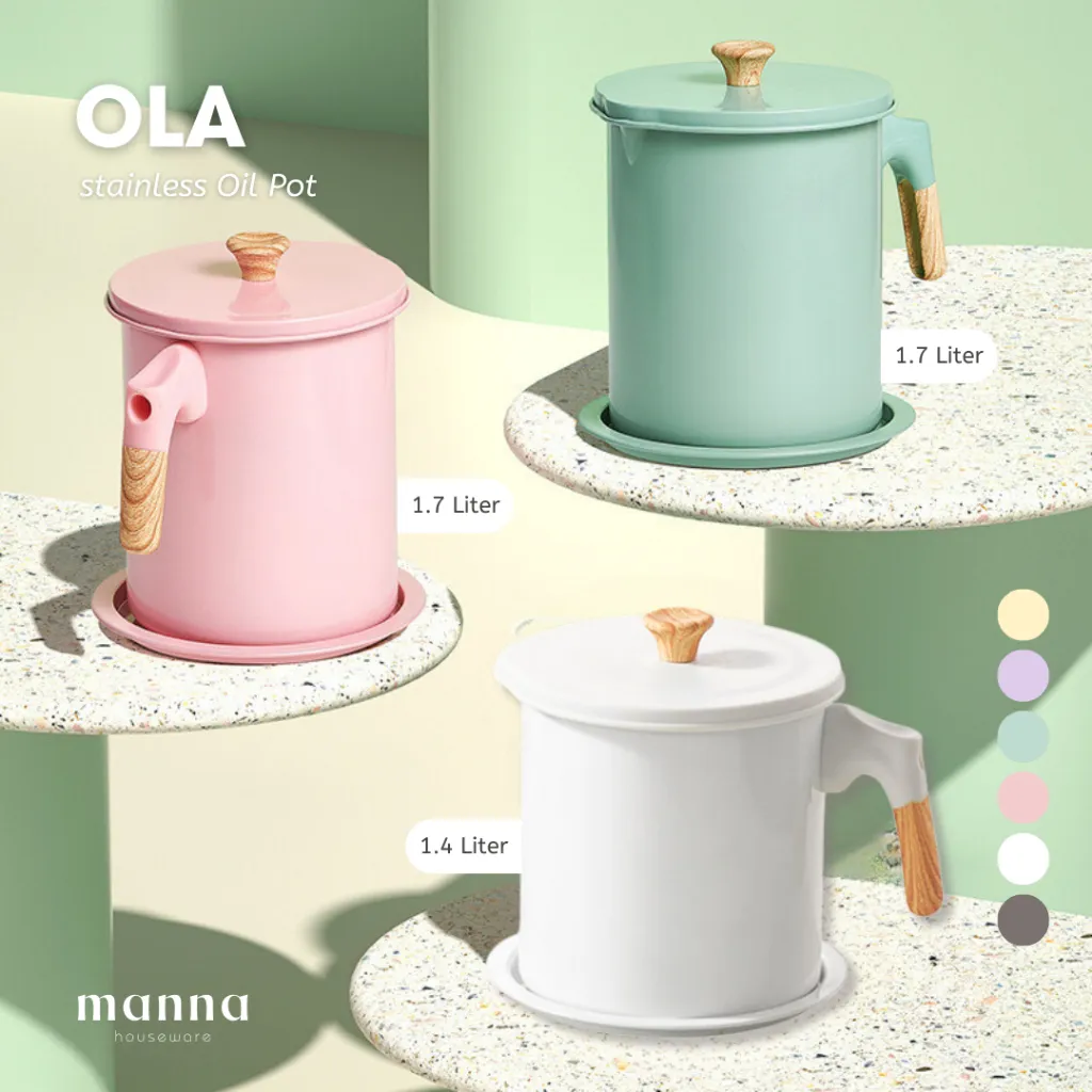 MANNA Ola - Oil Pot Saringan Minyak Stainless Estetik Tempat Penyaringan Minyak Aesthetic