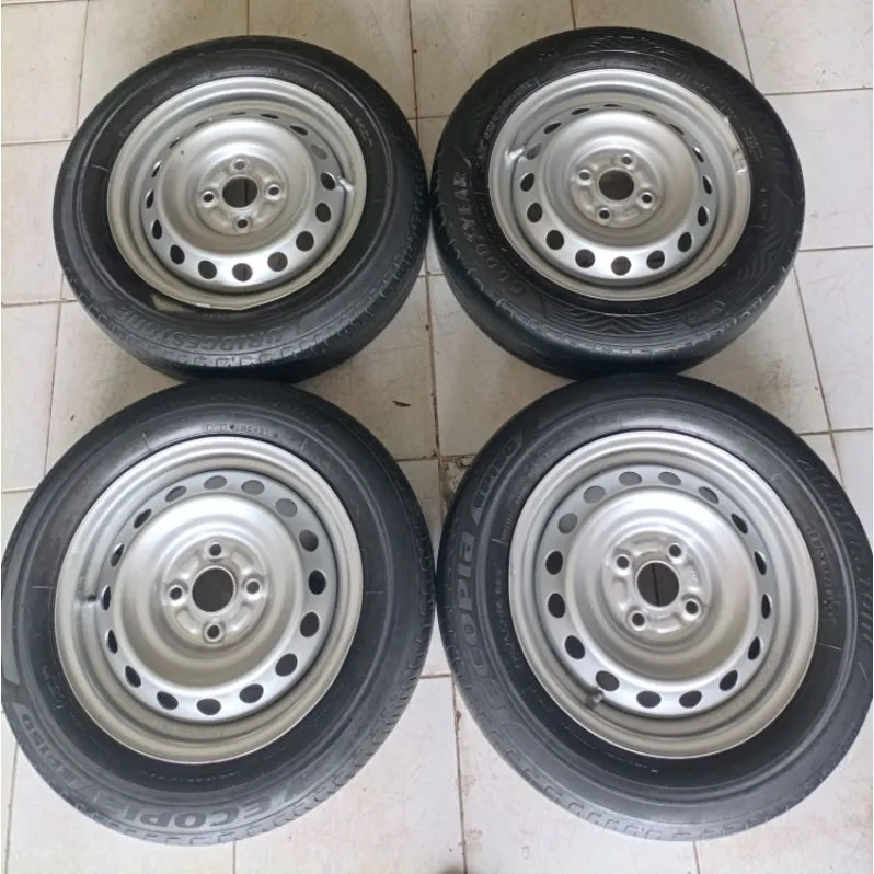 Ring 14 Velg kaleng plus ban pcd 4x100 velg mobil roda mobil velg calya velg ori