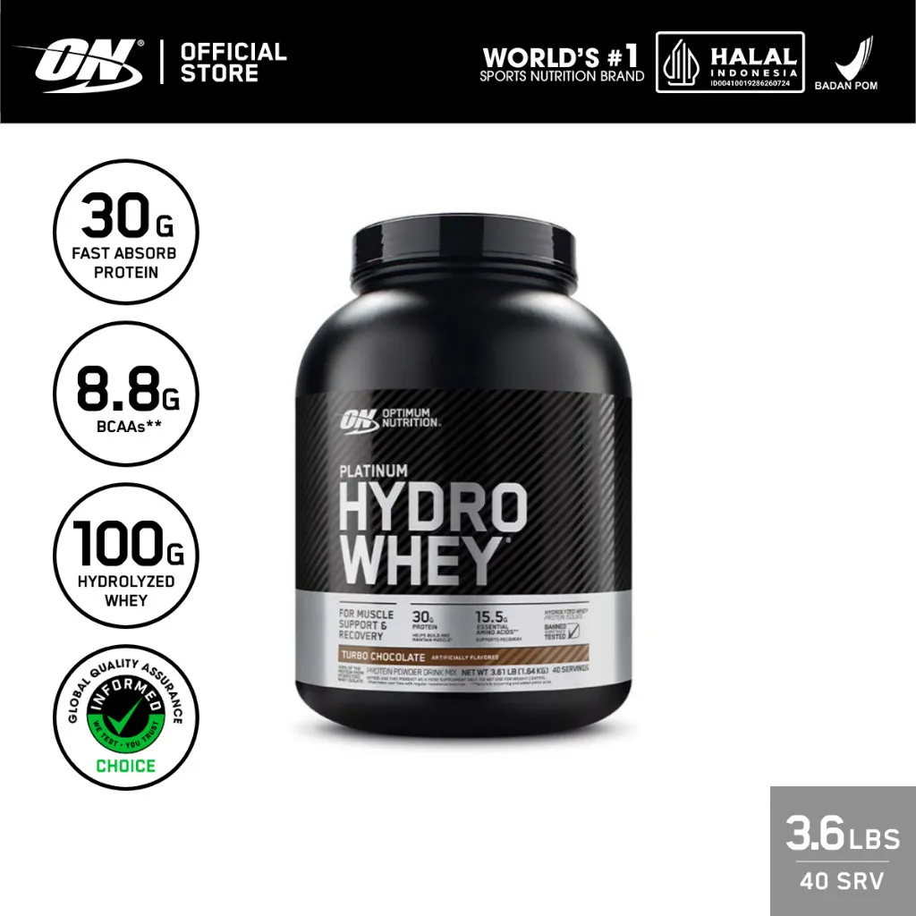 Optimum Nutrition Platinum Hydro Whey 3.5 lbs - Susu Protein / Powder / Suplemen / Gym