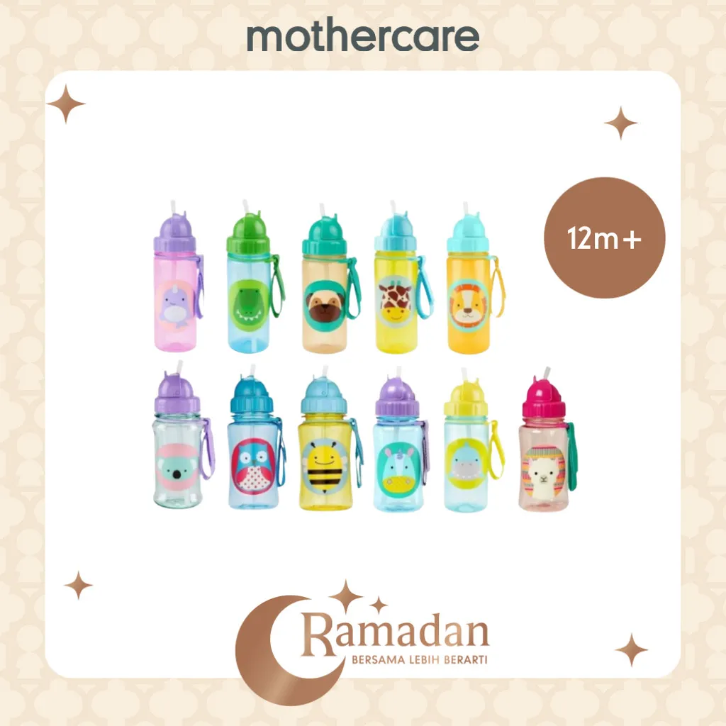 Skip Hop Zoo Straw Bottle PP & Tritan Renew - Botol Minum Anak Sekolah