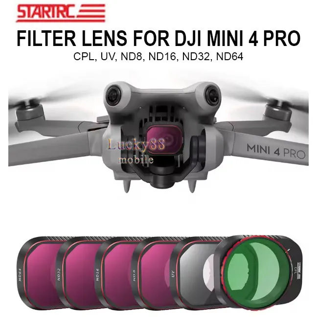 STARTRC Original Filter Lens CPL UV ND8 ND16 ND32 ND64 For DJI Mini 4 Pro Lensa Protector Camera Drone Pesawat Terbang Professional Circular Polarizer Ultra Violet Neutral Density ND 8 16 32 64 Aksesories Kamera Pelindung Filters Penyaring Pantulan Cahaya