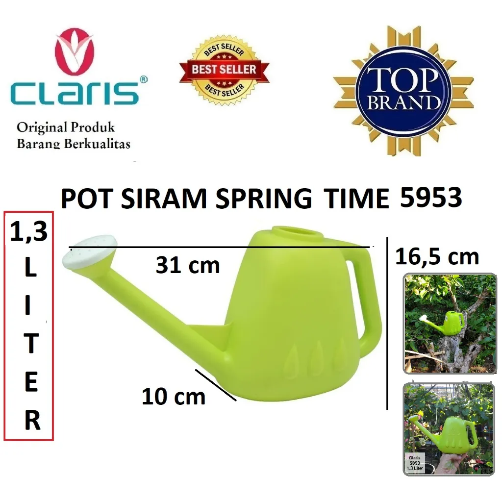 CLARIS Pot Siram / Pot Tanaman / Pot Bunga 1.3 Liter 5953 Hijau