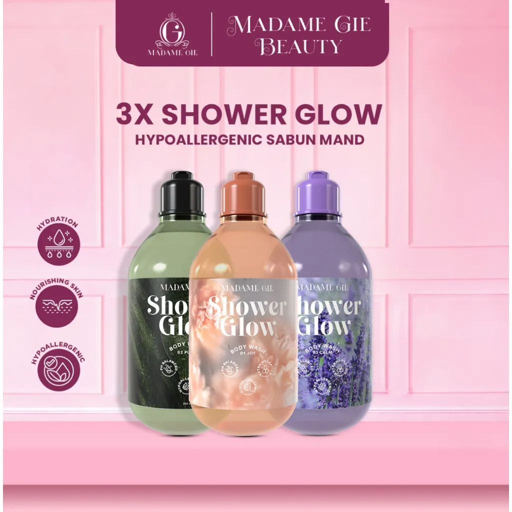 [BUNDLE 3 PCS] Madame Gie Shower Glow - Hypoallergenic Sabun Mandi