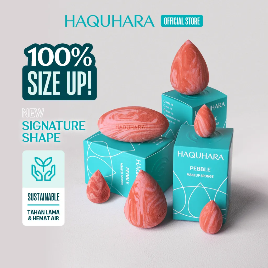 Haquhara Pebble Terracotta Makeup Sponge / Spons Makeup / Beauty Blender / Professional Grade Multi Shape