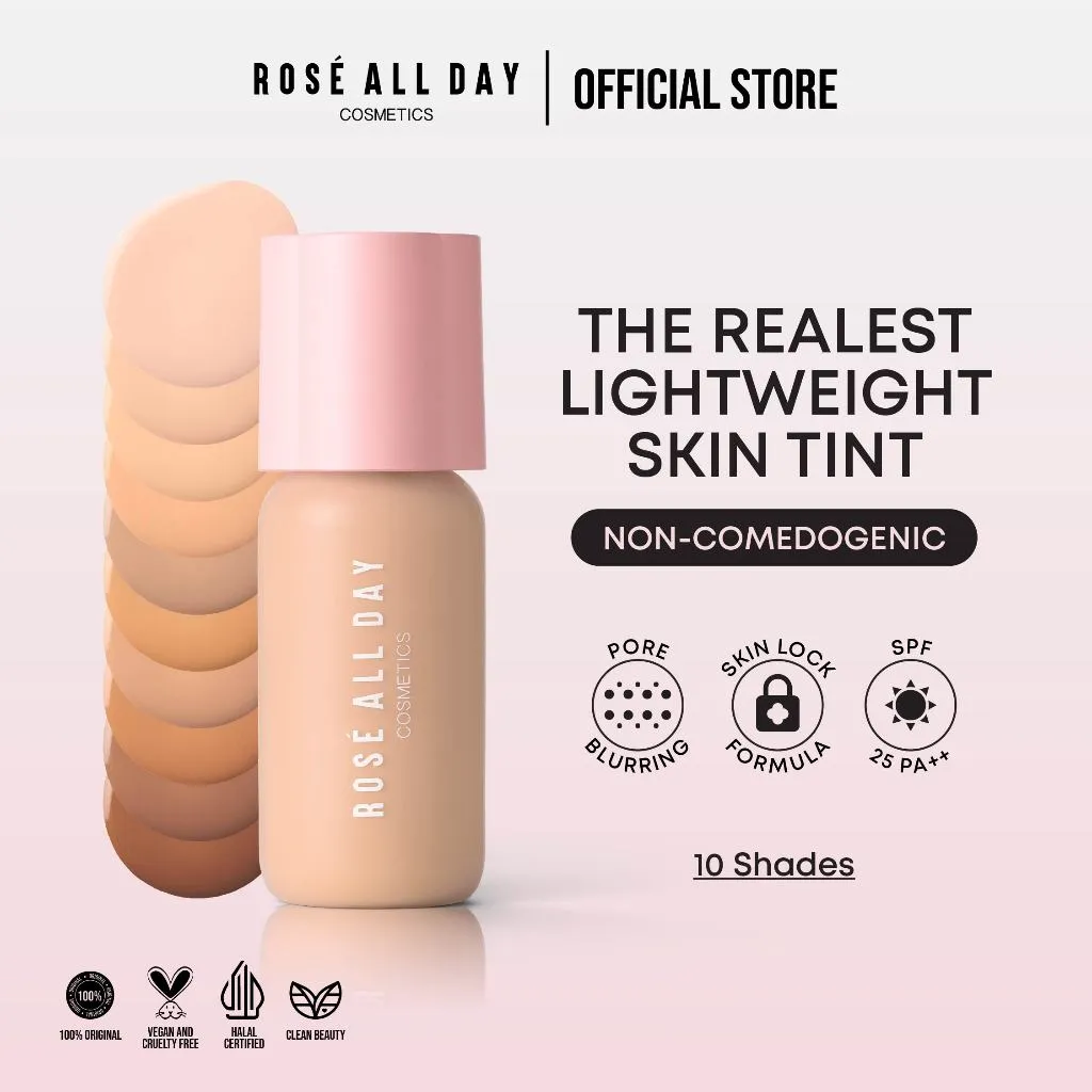 [OLD PACKAGING] Rose All Day The Realest Lightweight Skin Tint | Base Makeup, SPF 35 PA++, Ringan & Natural Finish