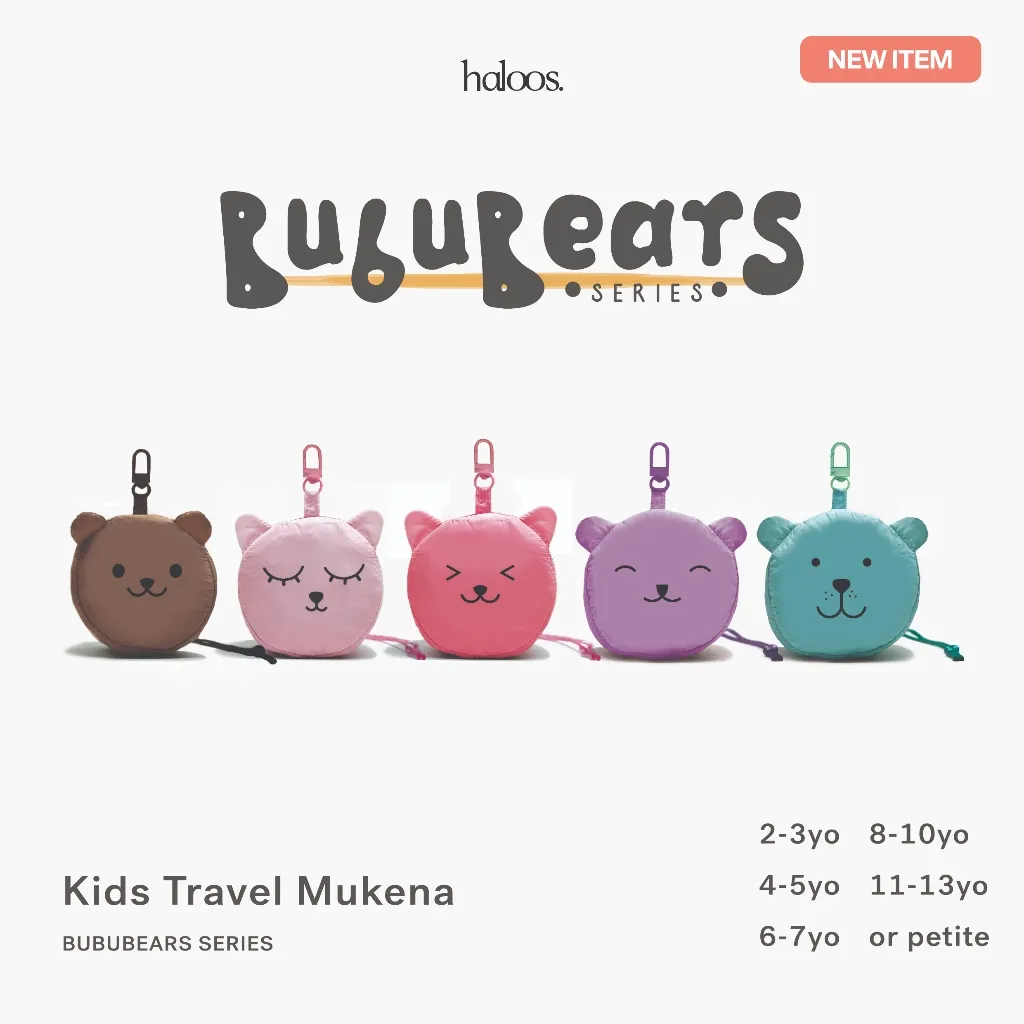 HALOOS - BubuBears Mukena - Mukena Anak Travel - Mukena Parasut