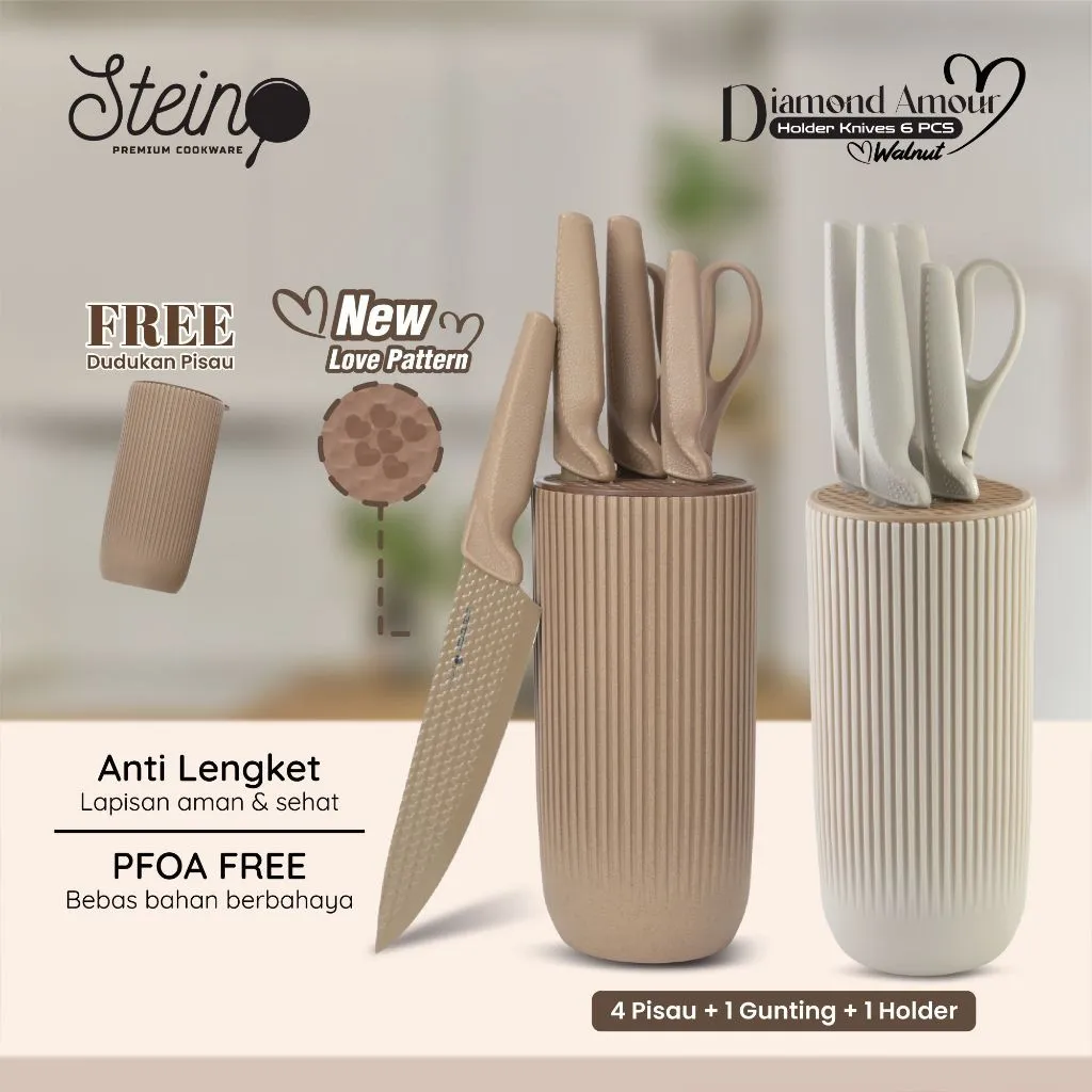 STEIN Diamond Amour Holder Knives 6in1- Pisau Set + Holder