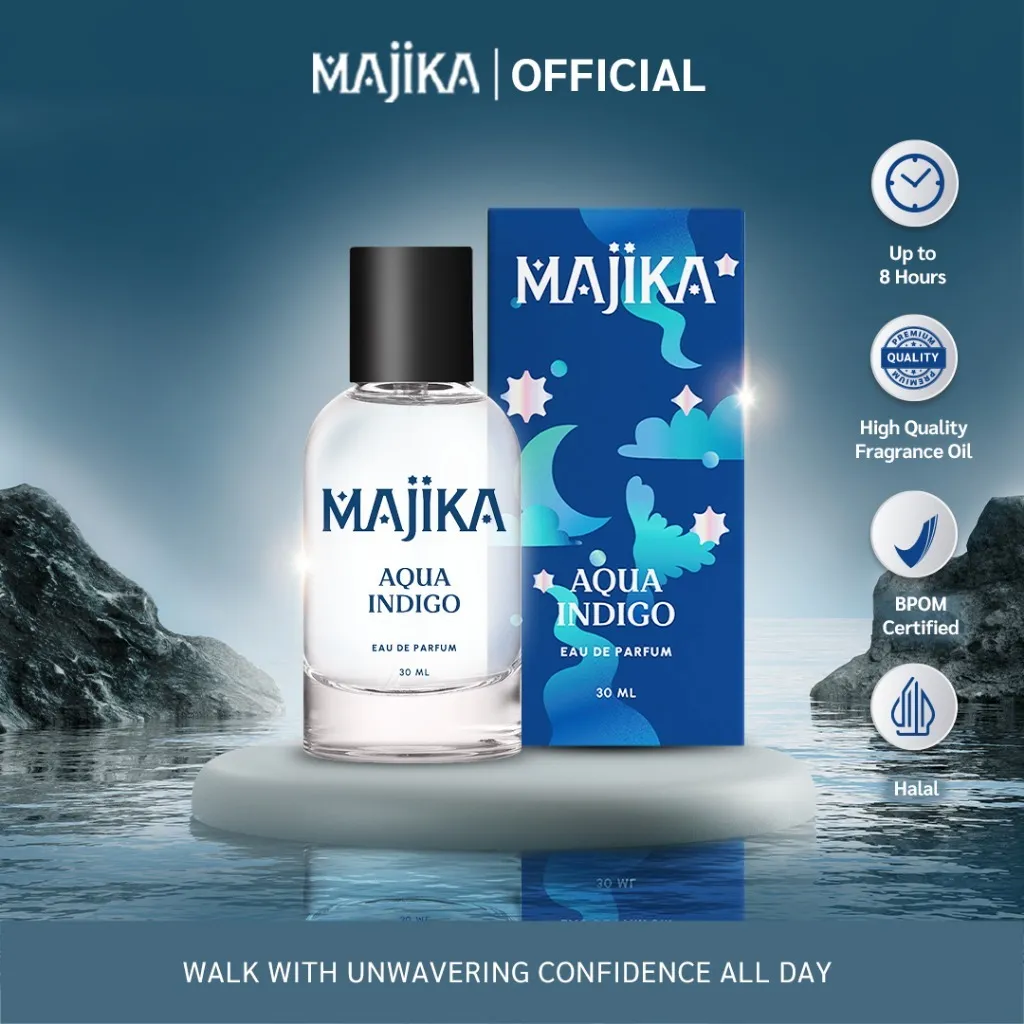 MAJIKA Aqua Indigo Eau de Parfum | 30 ML | Parfum Pria Tahan Lama [Monday2]