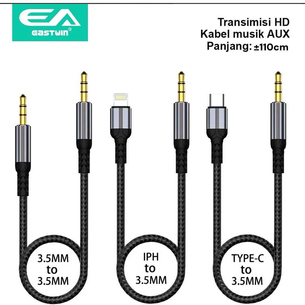 Kabel Audio/Aux Original 3.5mm/Type C/Lighting to Jack 3.5mm