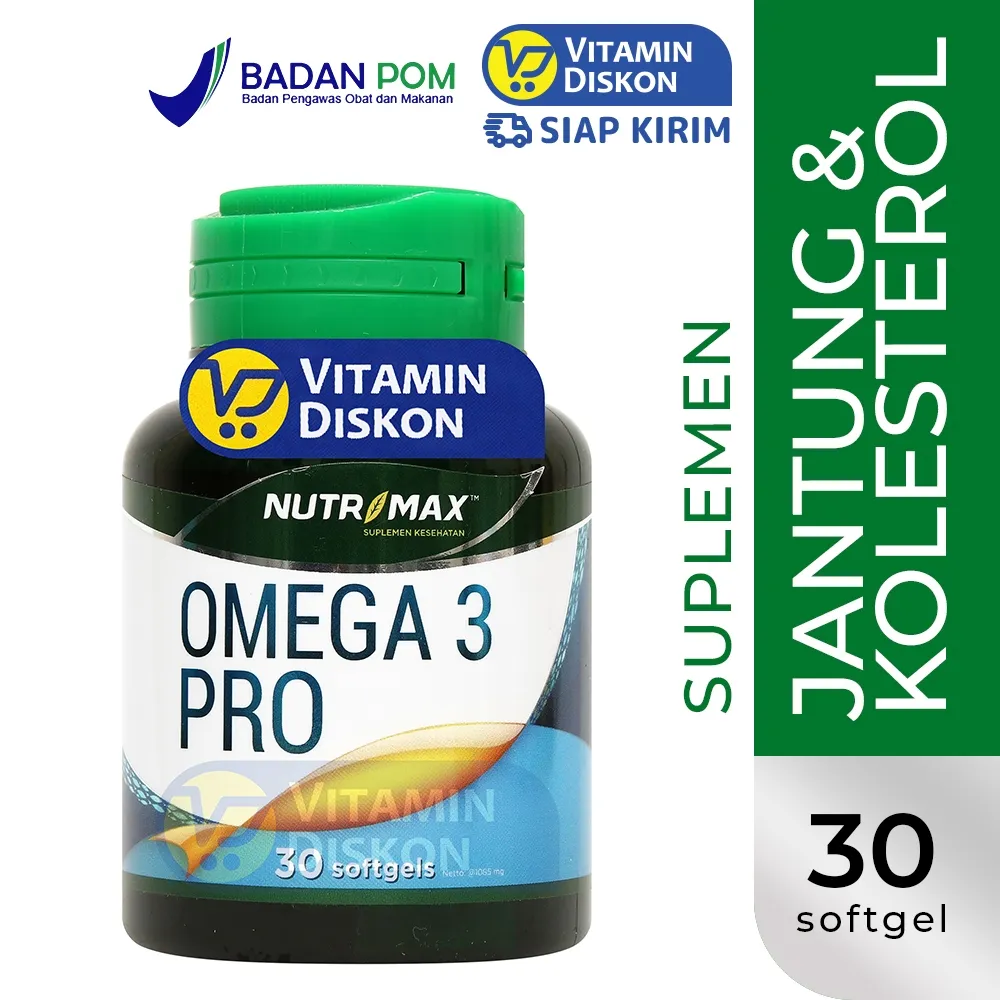 NUTRIMAX OMEGA 3 PRO 30 SOFTGELS | Suplemen Minyak Ikan, Omega 3, DHA, EPA, Kesehatan Jantung dan Kolesterol, Hipertensi