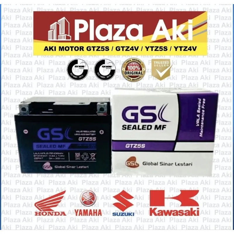 Aki Motor Kering MF GTZ5S GTZ-5S GTZ 5S GTZ5 KAWASAKI ZX 130 Ninja KBR Alt. GTZ4V GS (GTZ5S)