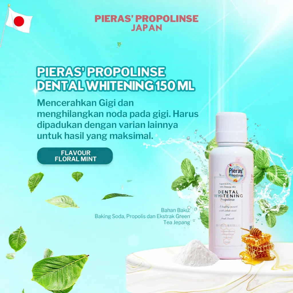 Pieras Propolinse Whitening Travel Size Mouthwash 150mL Obat Kumur Pemutih Gigi