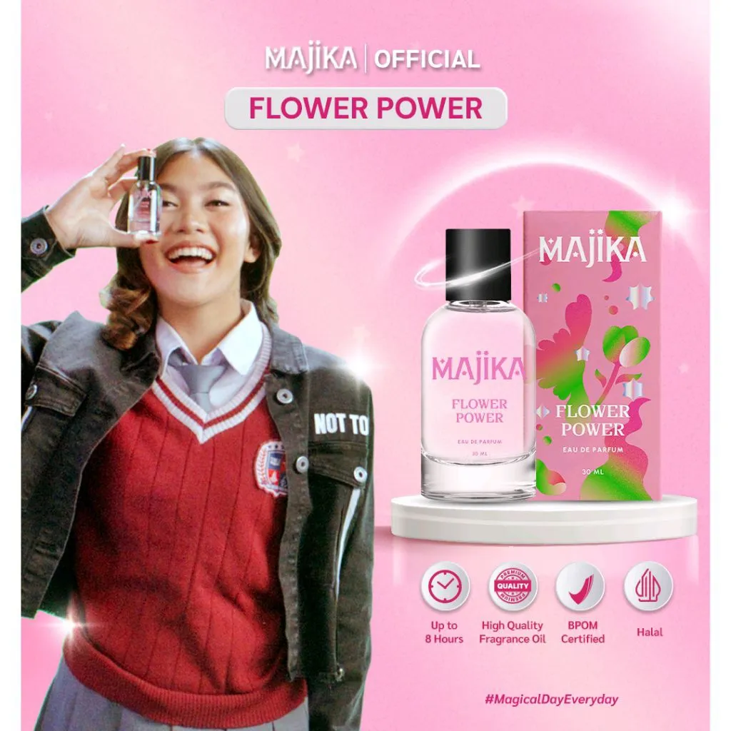 MAJIKA Flower Power Eau de Parfum 30 ML Parfum Wanita Tahan Lama