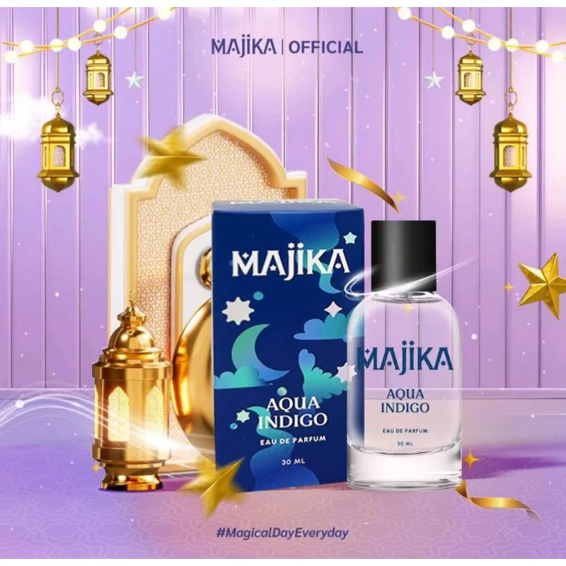 MAJIKA Aqua Indigo Eau de Parfum | 30 ML | Parfum Pria Wanita Tahan Lama