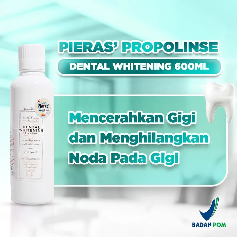 Pieras Propolinse Dental Whitening Mouthwash 600mL Obat Kumur Pemutih Gigi