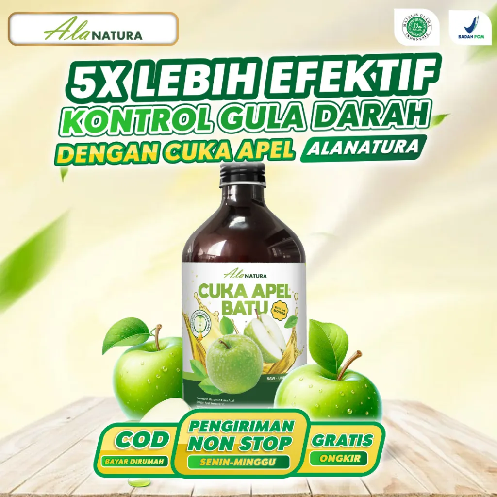 Alanatura - Asli Batu Malang Cuka Apel Hijau Batu With Mother Organik 500ml - Apple Cider Vinegar Asli - Asam Lambung - Diet Detox Alami - Pelangsing Penurun Berat Badan