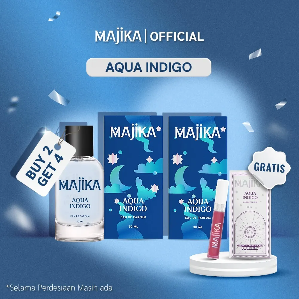MAJIKA 2pcs Aqua Indigo Eau de Parfum | 30 ML | Parfum Pria Tahan Lama