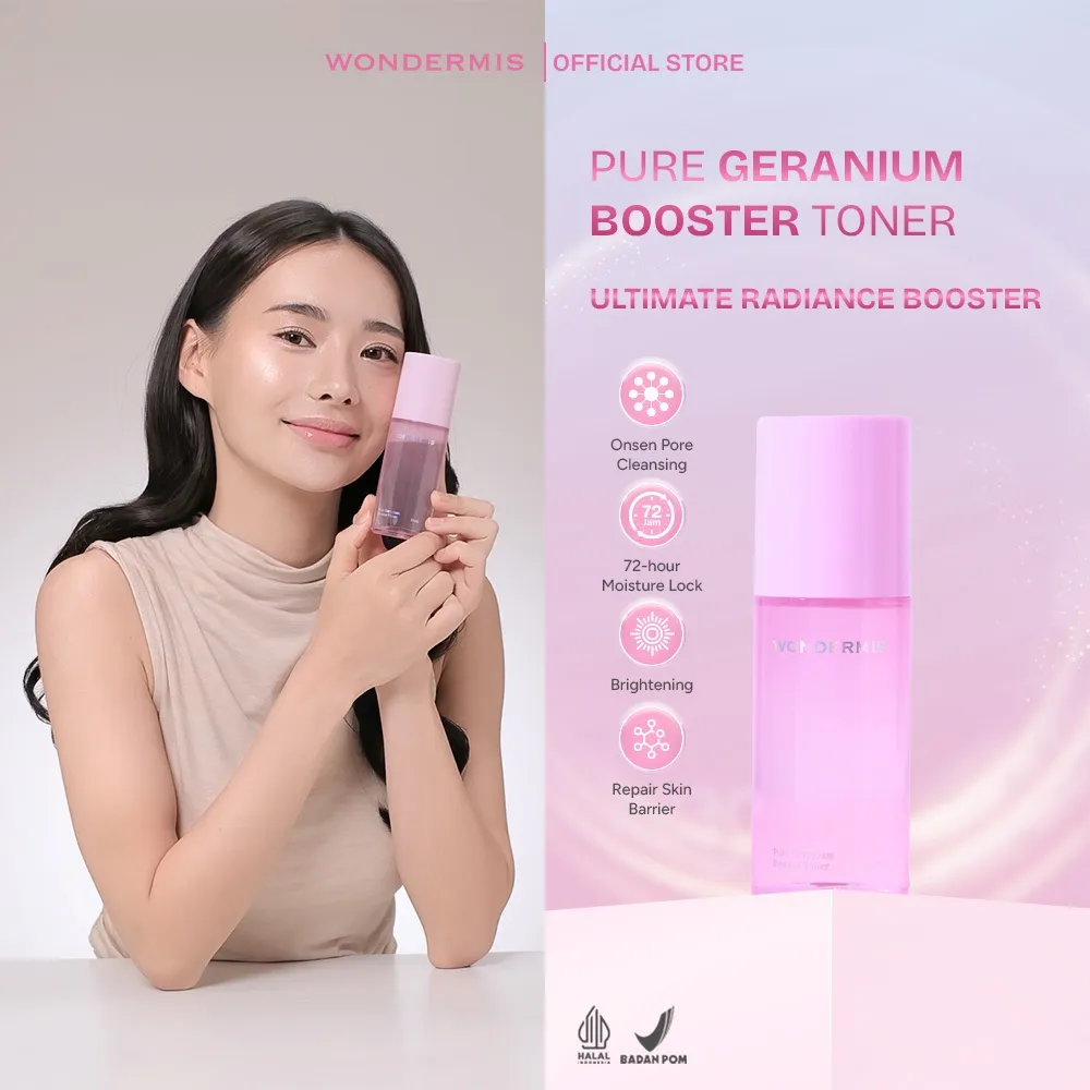 WONDERMIS Pure Geranium Booster Toner 80 ml Calming Brightening Soothing Glowing Niacinamide Skin Barrier Untuk Semua Jenis Kulit Sensitif Hyaluronic Acid [AFFILIATE]