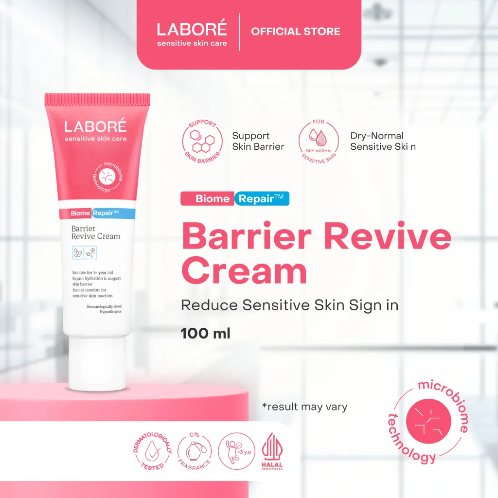 [Special Price] LABORÉ Sensitive Skin Care BiomeRepair Barrier Revive Cream 10 ml/50 ml/100 ml - Moisturizer - Melembabkan Kulit - Pelembab Wajah - Perawatan Kulit Expert Ekspert - Facial - Day Cream Night Cream BPOM - Skincare Best Seller - Skincare Vira