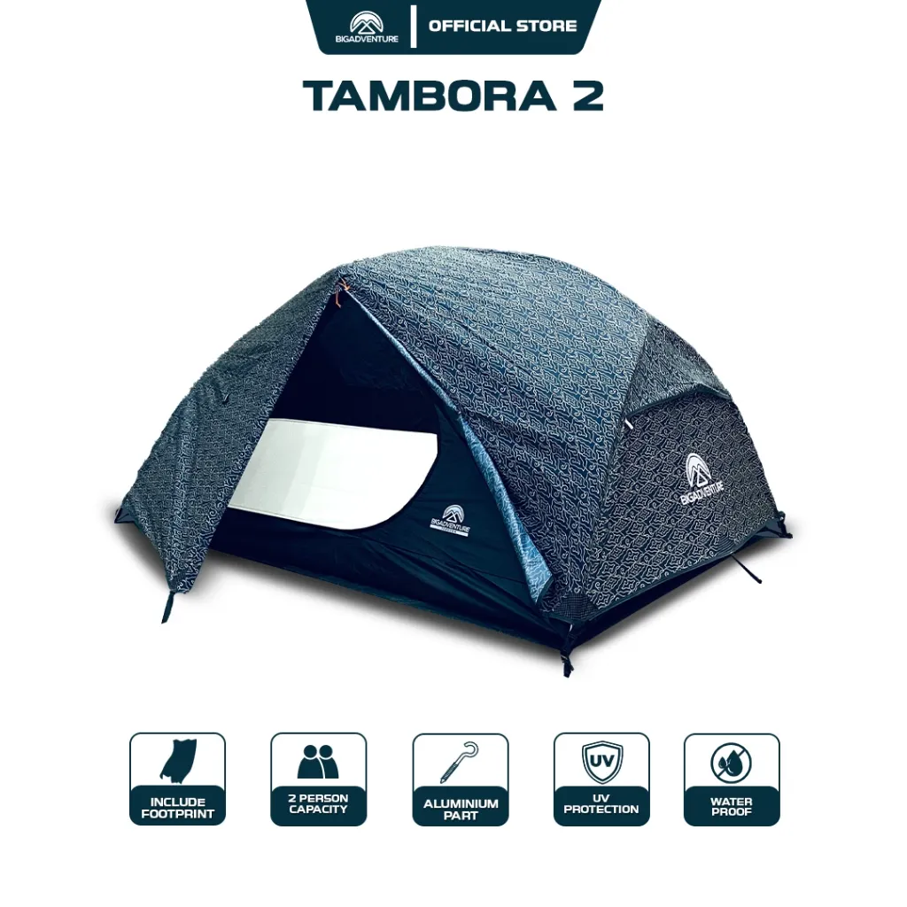 Bigadventure Tambora Series - Tenda 2 Person Kapasitas 2 Orang Anti Air Anti Angin