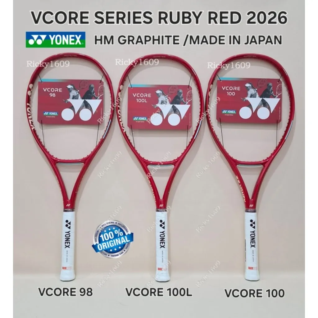 RAKET TENIS YONEX VCORE 98L 2026 / VCORE 98 2026 / VCORE 100 2026 / VCORE 100L 2026 (RAKET TENIS YONEX VCORE RUBY RED 2026) ORIGINAL YONEX MADE IN JAPAN