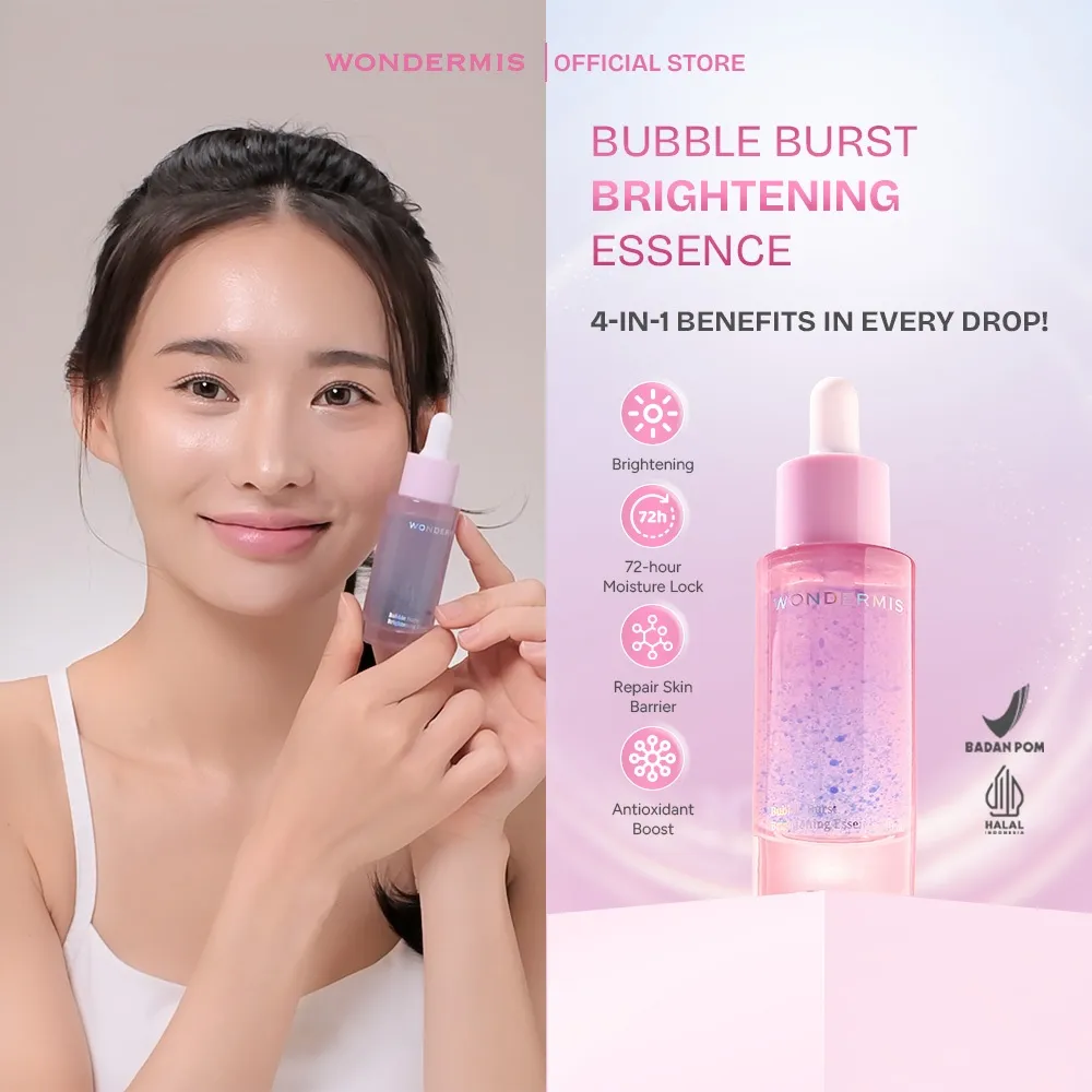 WONDERMIS - Bubble Burst Brightening Essence l 30ml l Brightening Soothing Glowing Moisturizing Skin Barrier Niacinamide Untuk Semua Jenis Kulit Sensitif [EXCLUSIVE]