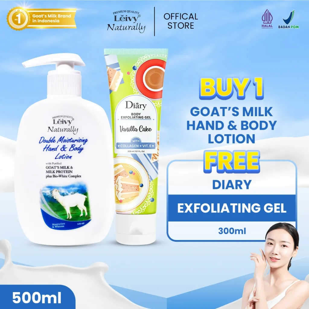 Leivy Body lotion Hand Body Cream Whitening Moisturising Melembabkan kulit 500ml Pump - All variant