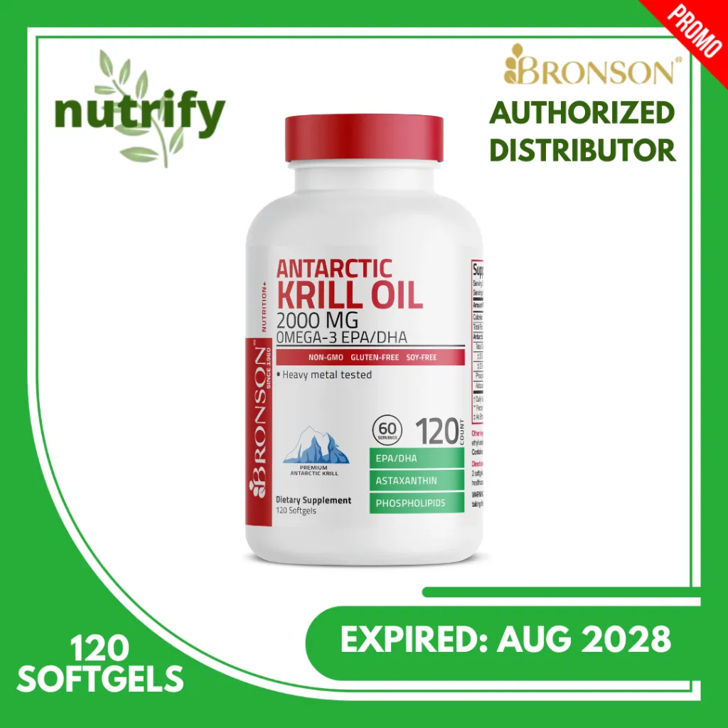 Bronson Antarctic Krill Oil 2000 mg Omega-3 EPA/DHA Astaxanthin 120 Softgel