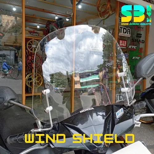 Windshield TEBAL 3mm Model Universal Ukuran Sedang Bisa untuk Motor Matic Bebek GRATIS BRACKET / Tameng Angin Kaca Depan / Winsil / Visor