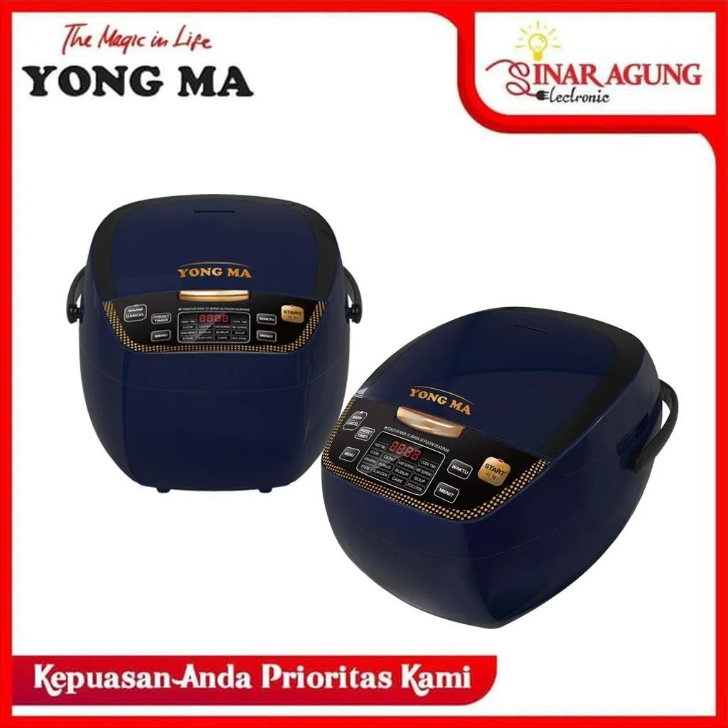 YONG MA SMC8017 / 8017 RICE COOKER DIGITAL 2 LITER BLUE - GARANSI RESMI