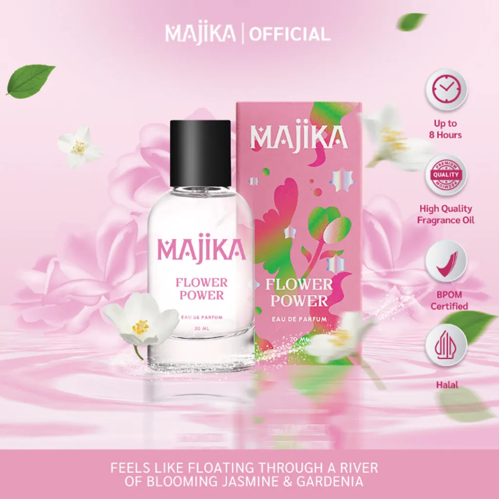 MAJIKA Flower Power Eau de Parfum | 30 ML | Parfum Wanita Tahan Lama