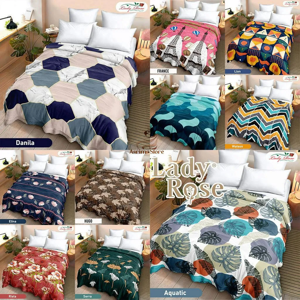 Lady Rose Selimut 160x200 Microfiber Bulu Halus Motif Bunga Karakter Dewasa dan Anak