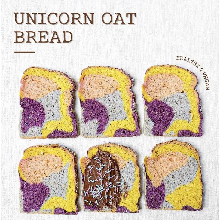 UNICORN Oat Bread - Roti Tawar Sehat Warna Warni cocok untuk Anak & Keluarga | NUDE Bake - MPASI Aman untuk Bayi