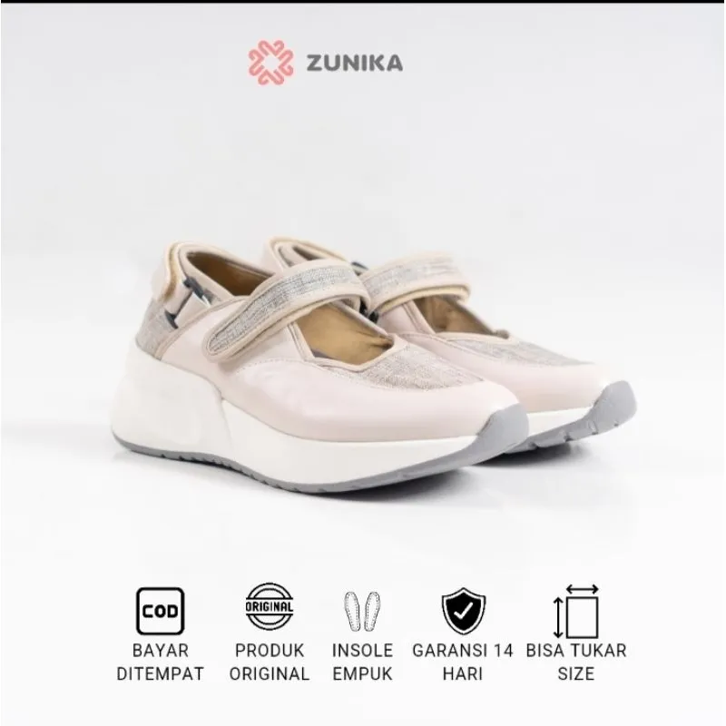ZUNIKA - Yasmin Nude slip-on Velcro Sepatu Sneaker Wanita