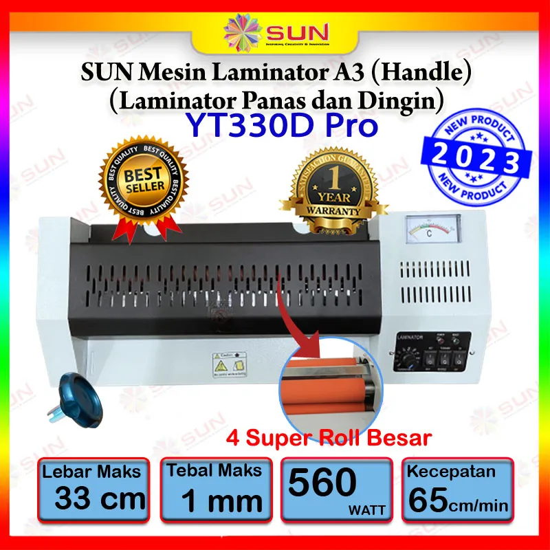 Mesin Laminating Laminasi A3+ 320mm Laminator (330D Pro/320D) + Handle / A2 46 cm GKT