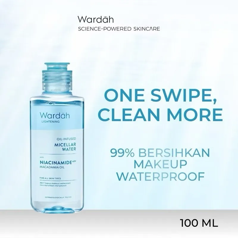 AS Wardah Lightening Oil Infused Micellar Water Pembersih Make Up 50 / 100 ML